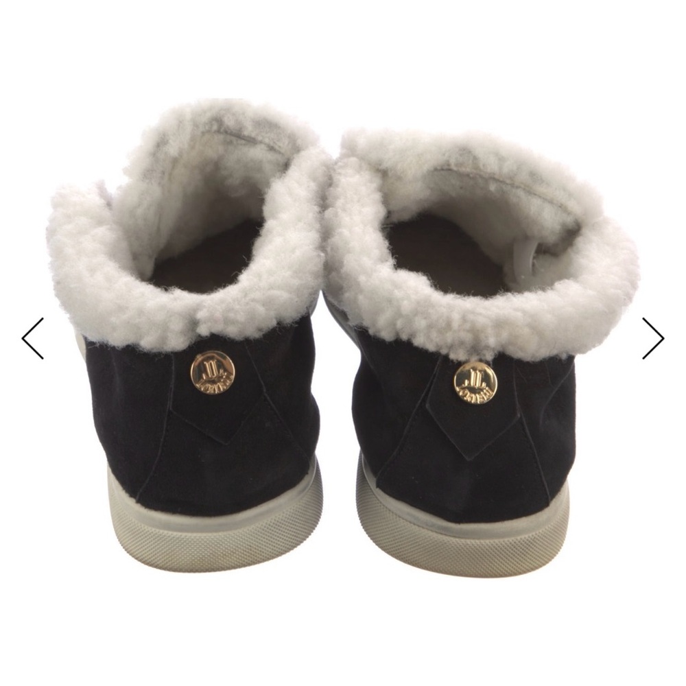 Women's Black Ankle Boots with Shearling Lining - Picture 3 of 4